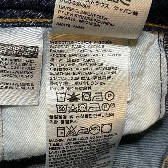 Levi's 511 Slim Fit Stretch Jeans 29X30 Dark Wash - Picture 7 of 7